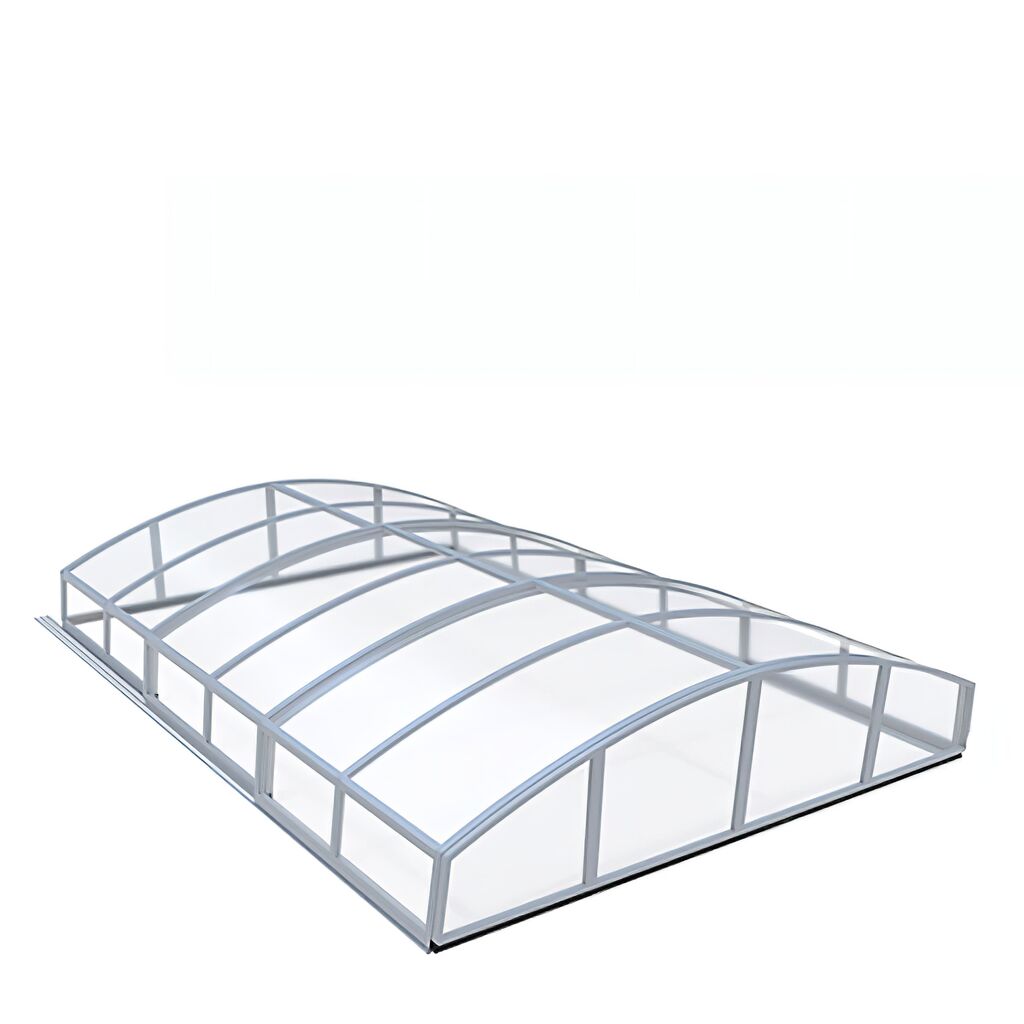  Extrem Flache Poolabdeckung - Sonderanfertigung - Aluminium & Polycarbonat - Tansanit Low