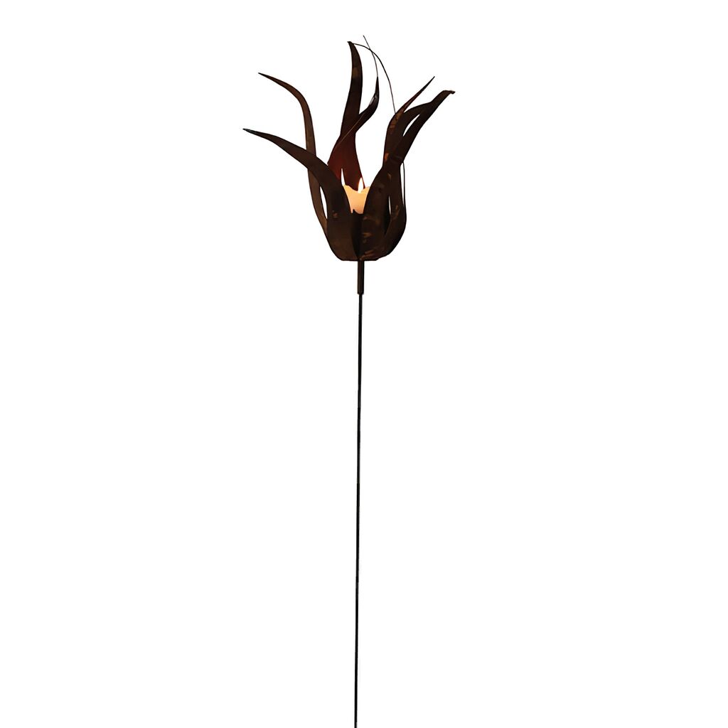  Feuerblume Für Kerze - Rost Metall Gartendeko - Flos Ignis