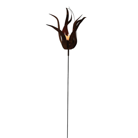  Feuerblume Für Kerze - Rost Metall Gartendeko - Flos Ignis