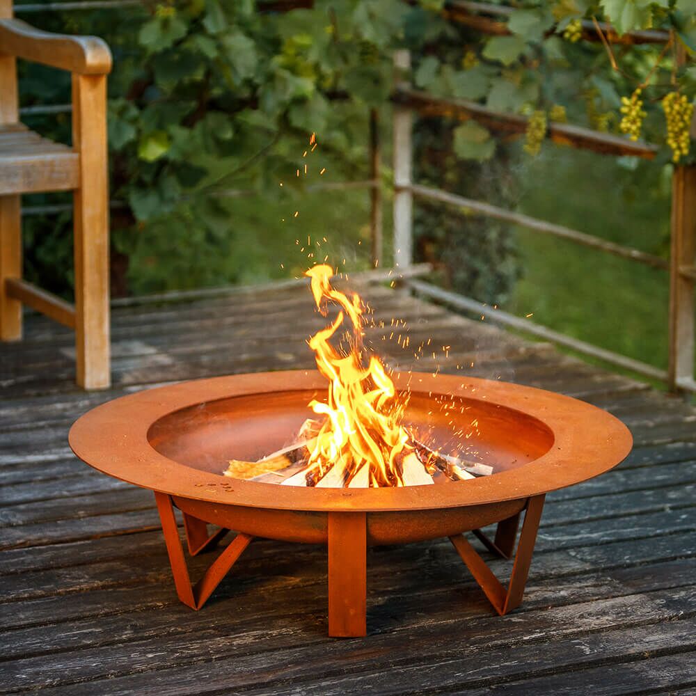  Feuerschale 80cm Aus Stahl Mit Grill Optional - Selene