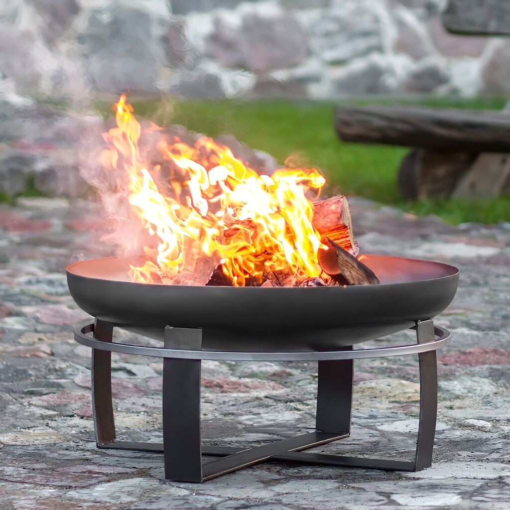  Feuerschale Mit Umlaufendem Ring Als Moderne Feuerstelle - Agni Feuerschale