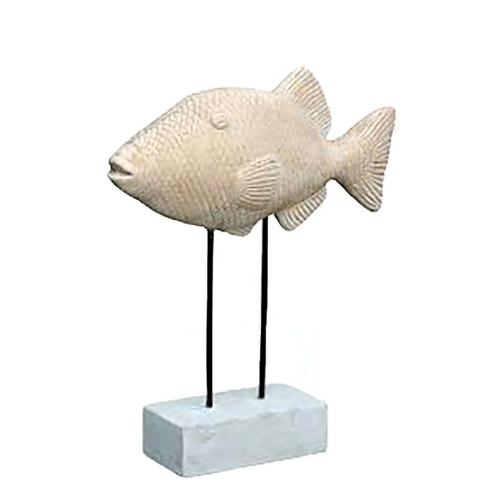 Fisch Figur Auf Stäben - Terrakotta - Outdoor - Upendo