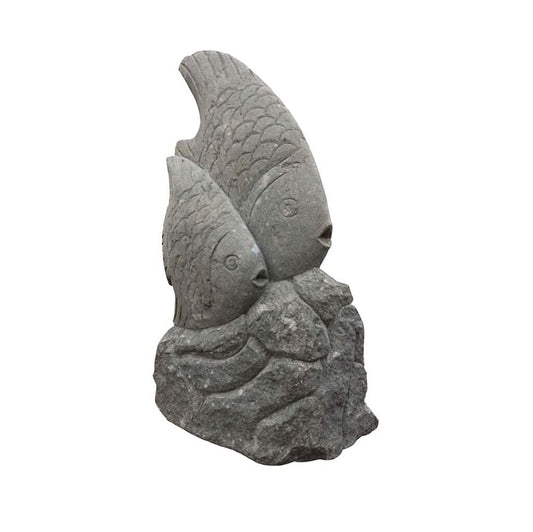  Fisch Skulptur Aus Naturstein - Piscarion