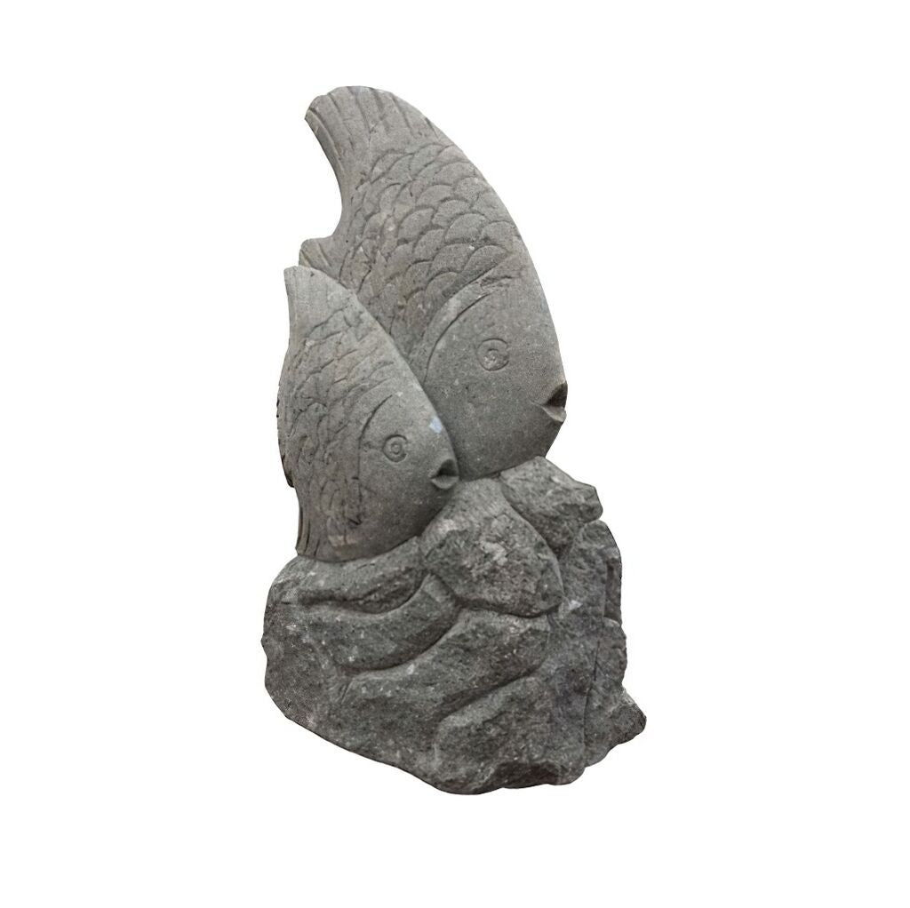  Fisch Skulptur Aus Naturstein - Piscarion