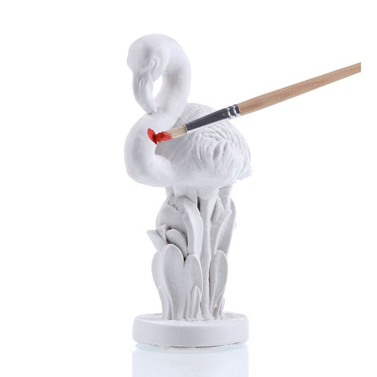  Flamingo Mit Farbe & Pinsel Zum Bemalen Aus Natürlichem Gips - Elviri