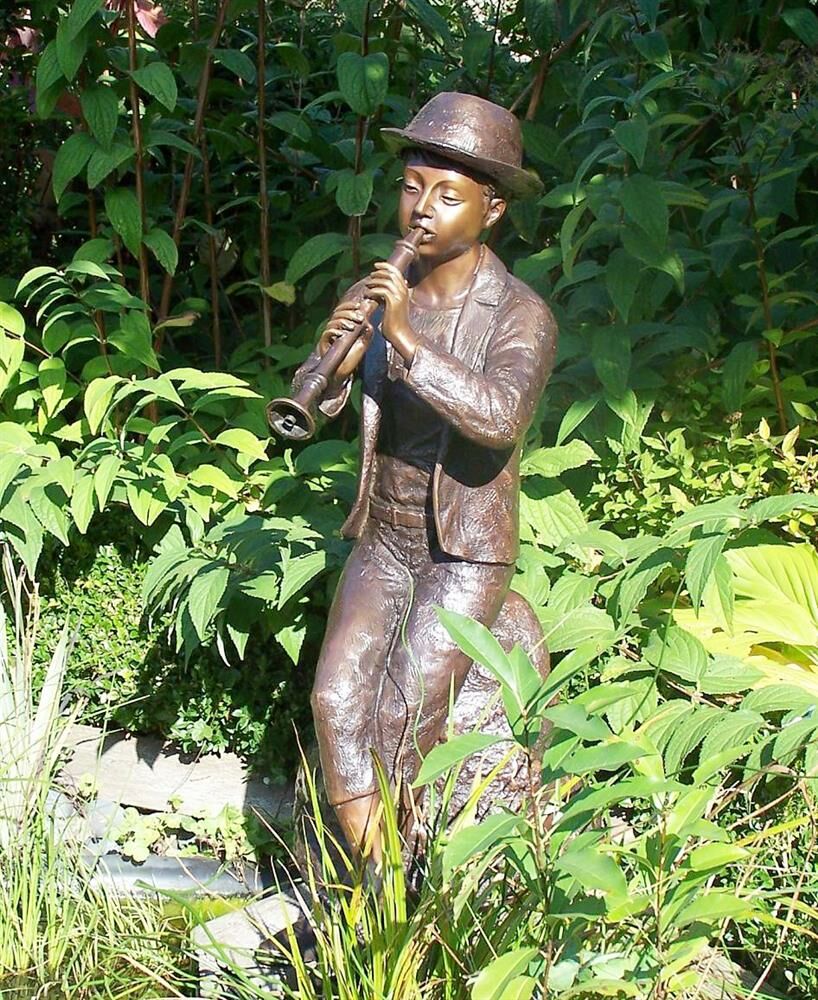  Flötenspieler Figur Aus Bronze - Hans