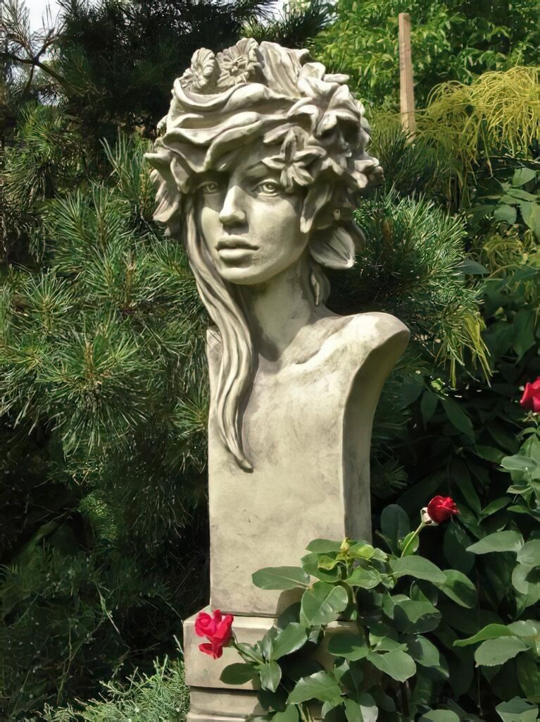  Florale Gartenbüste Aus Steinguss - Aurora