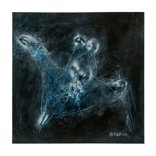  Frau Auf Pferd - Limitiertes Wandrelief Aus Bronze - Blau - Relief Attilas Frau
