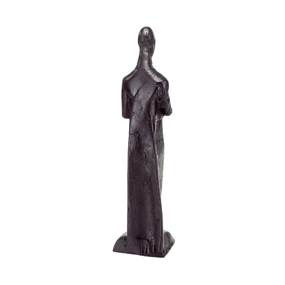  Frau Mit Gewand Als Grau-schwarze Bronzeskulptur - Die Anbieterin
