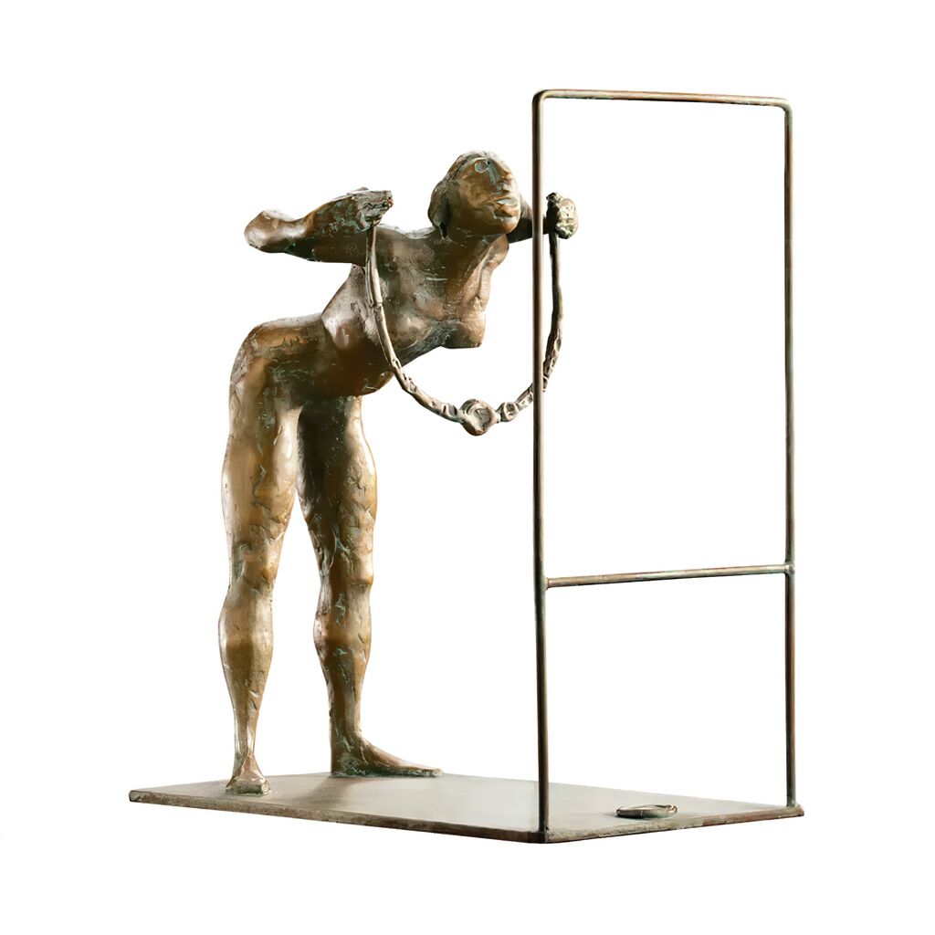  Frau Vor Spiegel Mit Halskette - Limitierte Bronzefigur - Die Neue Halskette