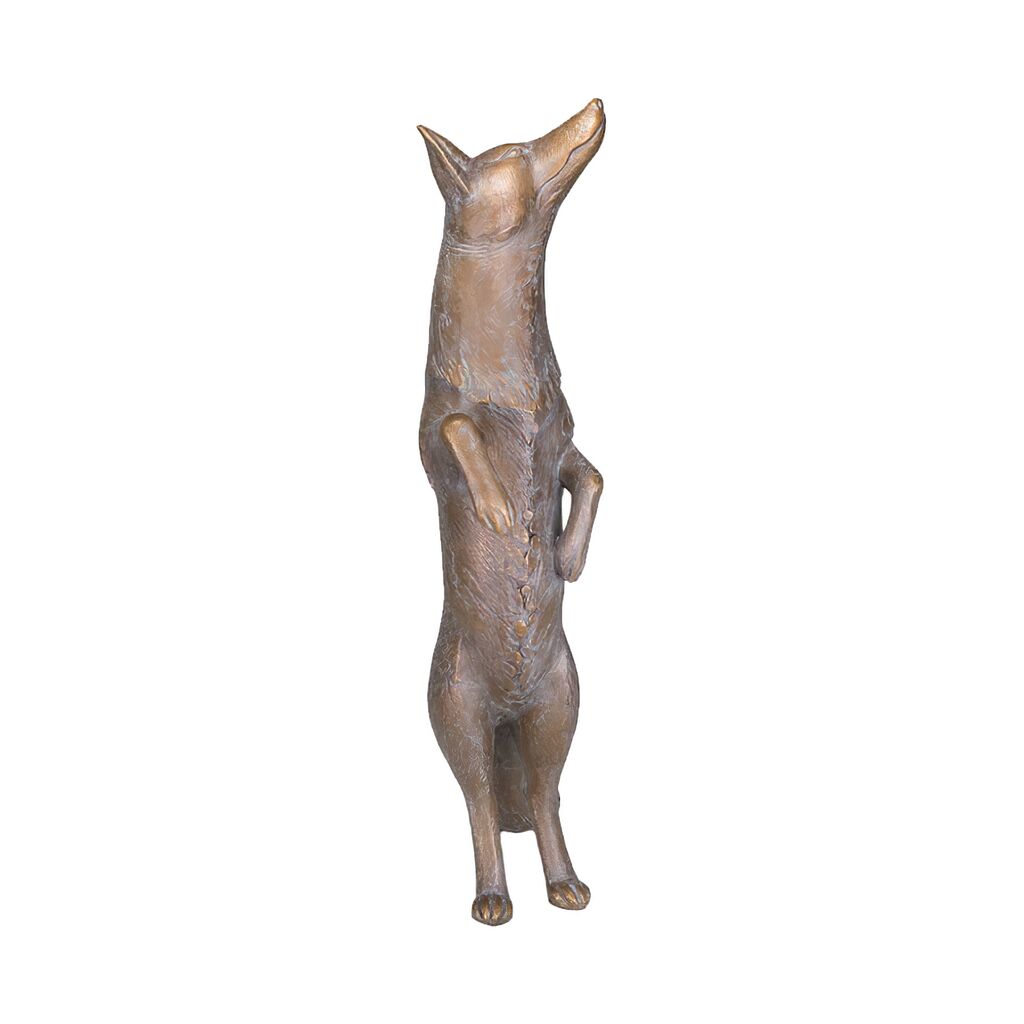  Fuchs Streckt Sich - Bronze Gartenfigur - Fuchs