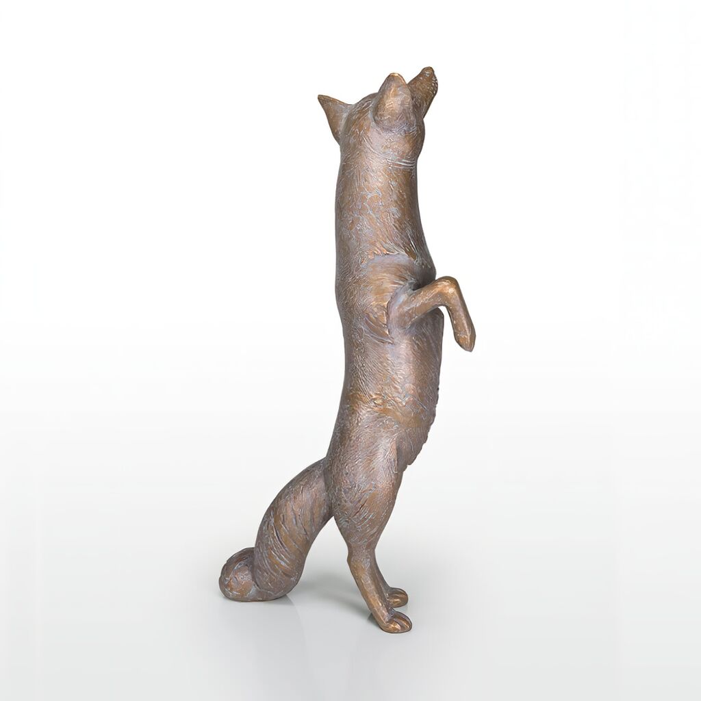  Fuchs Streckt Sich - Bronze Gartenfigur - Fuchs