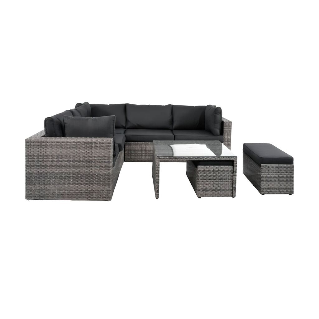  Funktionale Loungegruppe Mit Tisch In Grau - Lounge Eupon