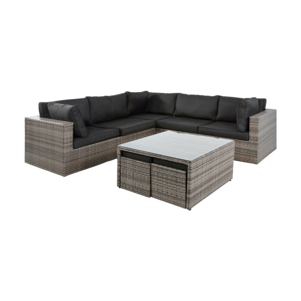  Funktionale Loungegruppe Mit Tisch In Grau - Lounge Eupon