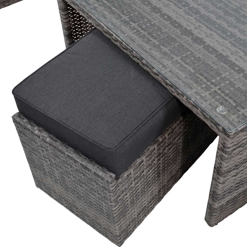  Funktionale Loungegruppe Mit Tisch In Grau - Lounge Eupon