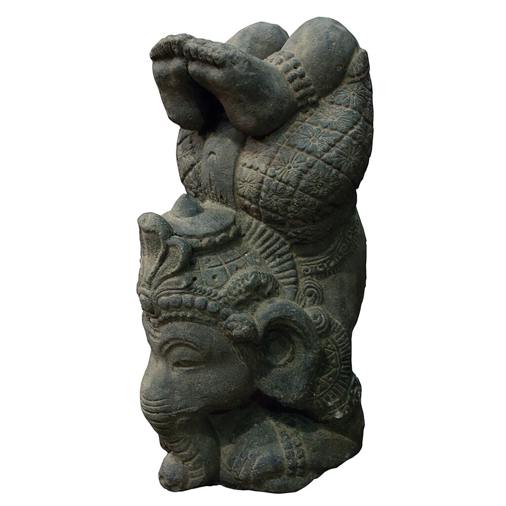  Ganesha Elefanten Gottheit Aus Steinguss Im Kopfstand - Susila