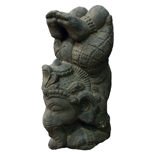  Ganesha Elefanten Gottheit Aus Steinguss Im Kopfstand - Susila