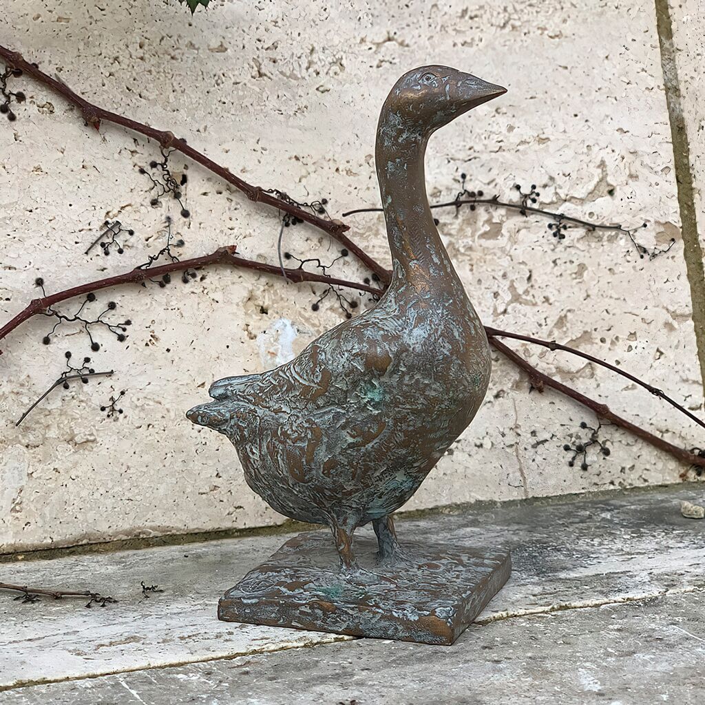  Gans Tierfigur Aus Bronze - Gans Gerald