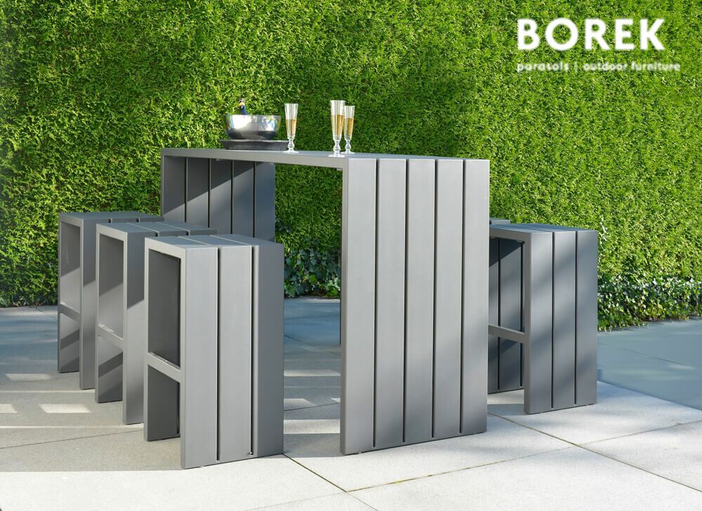  Garten Bar Hocker Von Borek - Aluminium - Weiß - Samos Barkocker