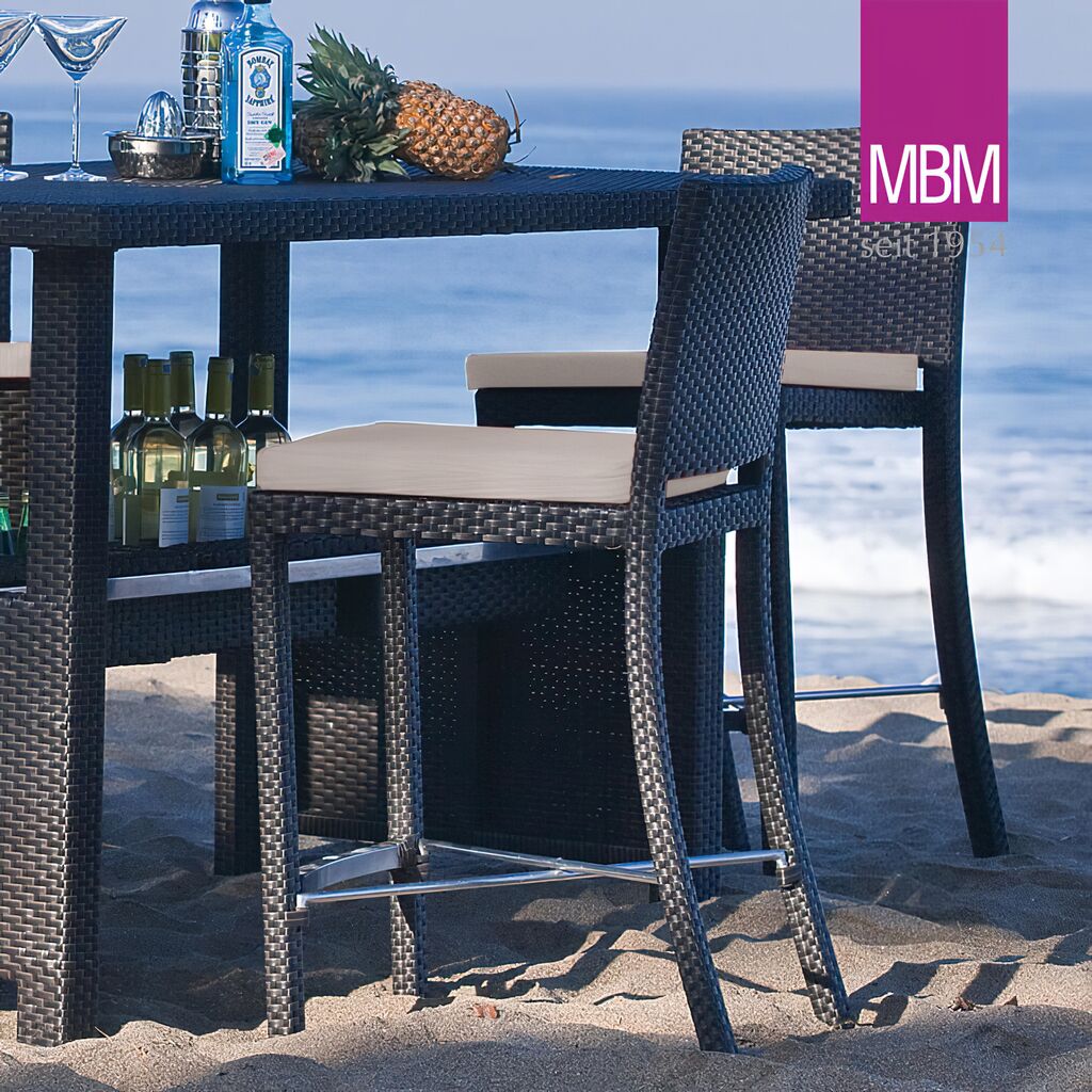  Garten Barhocker Von MBM - Dunkelbraun - Alu & Polyrattan - Modern - Barhocker Bellini