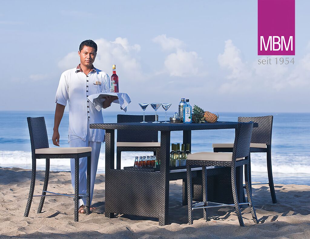 Garten Barhocker Von MBM - Dunkelbraun - Alu & Polyrattan - Modern - Barhocker Bellini