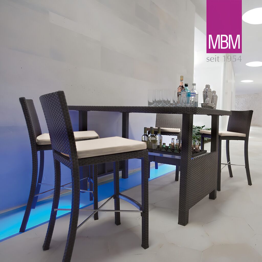  Garten Barhocker Von MBM - Dunkelbraun - Alu & Polyrattan - Modern - Barhocker Bellini