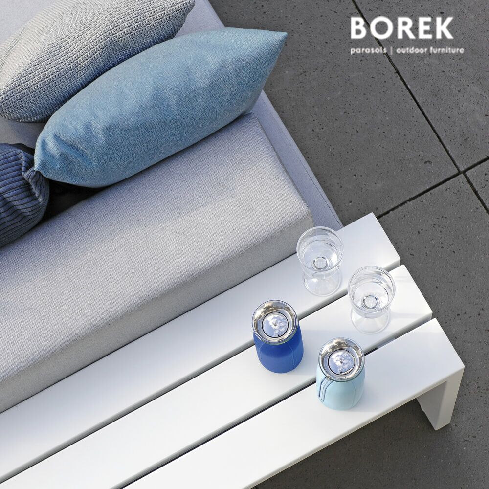  Garten Beistelltisch Aus Alu - Weiß - 60x212x38cm - Borek - Samos Beistelltisch