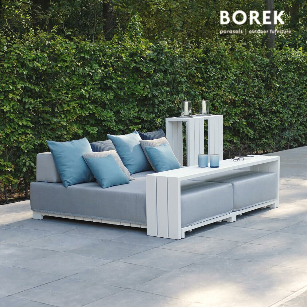  Garten Beistelltisch Aus Alu - Weiß - 60x212x38cm - Borek - Samos Beistelltisch
