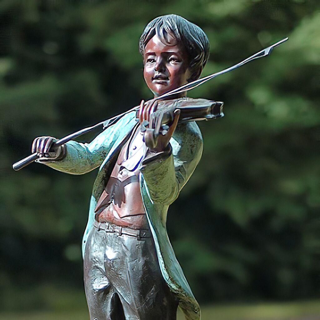 Garten Bronzestatue Mit Geigenspieler - Edmond