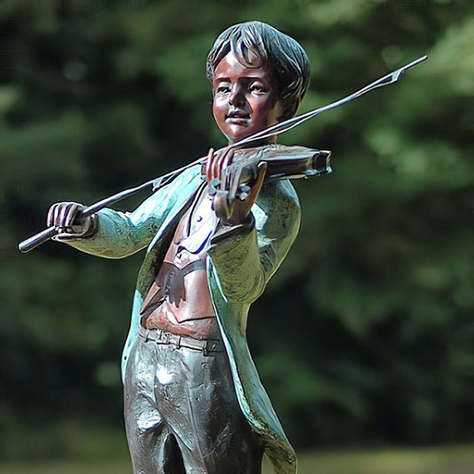  Garten Bronzestatue Mit Geigenspieler - Edmond