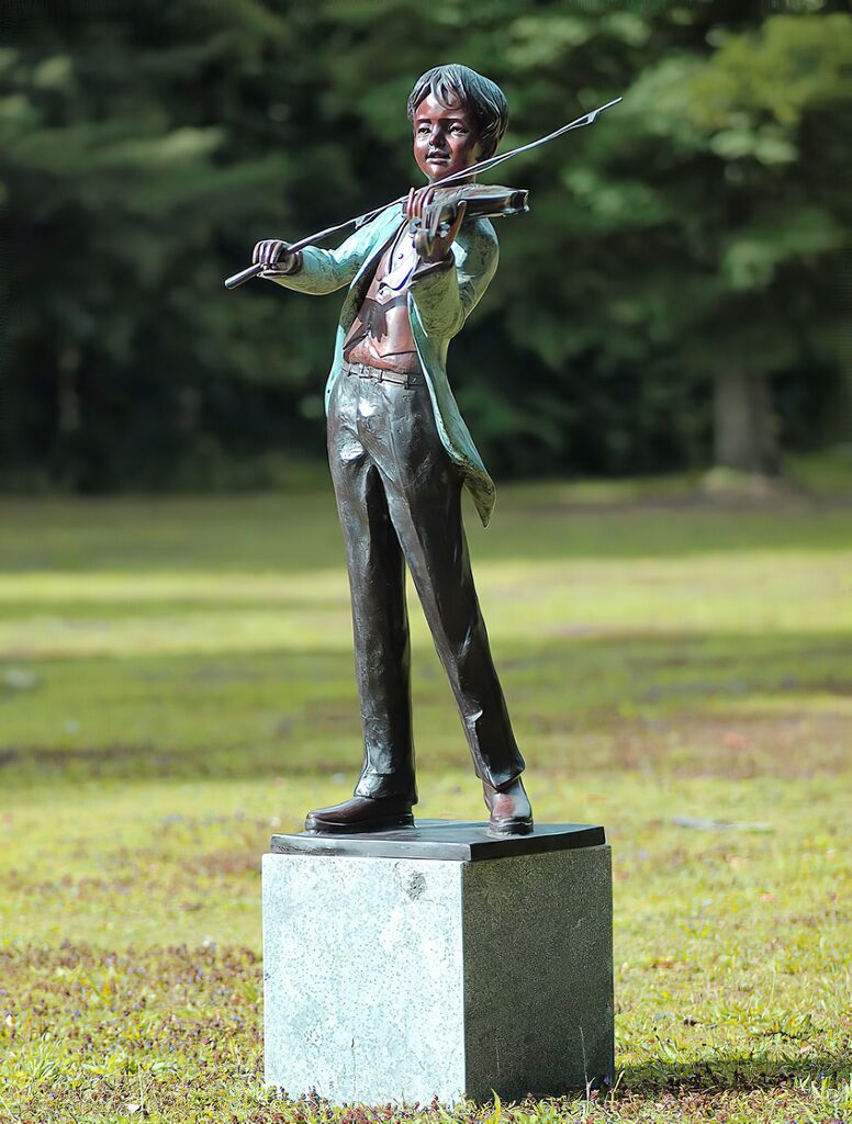  Garten Bronzestatue Mit Geigenspieler - Edmond