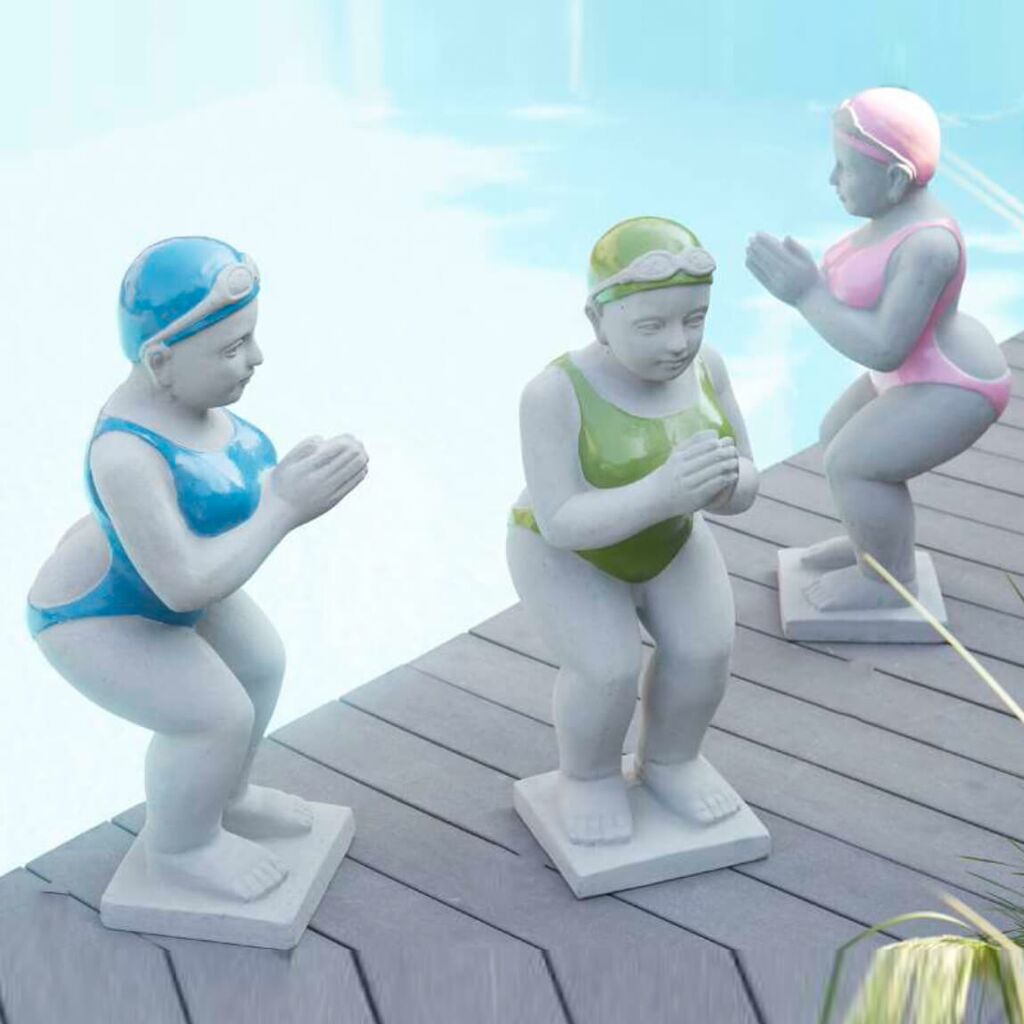  Garten Dekofigur Schwimmerin Mit Teilglasur - Bovino