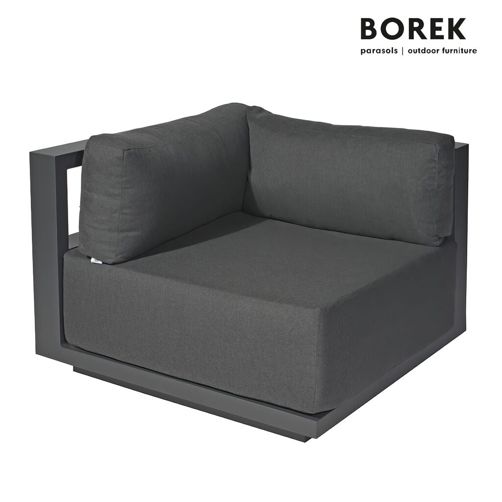  Garten Ecksofa Von Borek - Aluminium - Grau - Mit Kissen - Modern - Murcia Eck-Sitzmodul