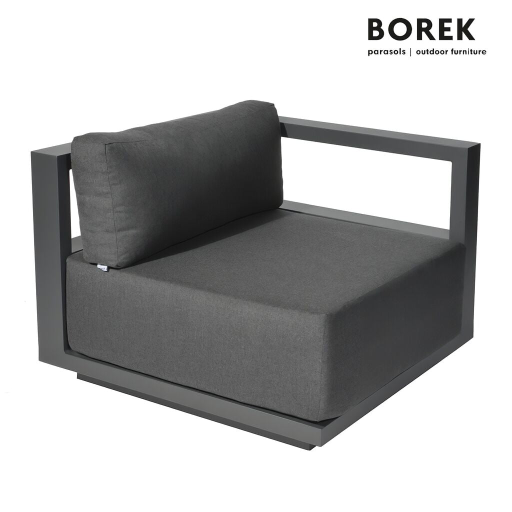  Garten Ecksofa Von Borek - Aluminium - Grau - Mit Kissen - Modern - Murcia Eck-Sitzmodul