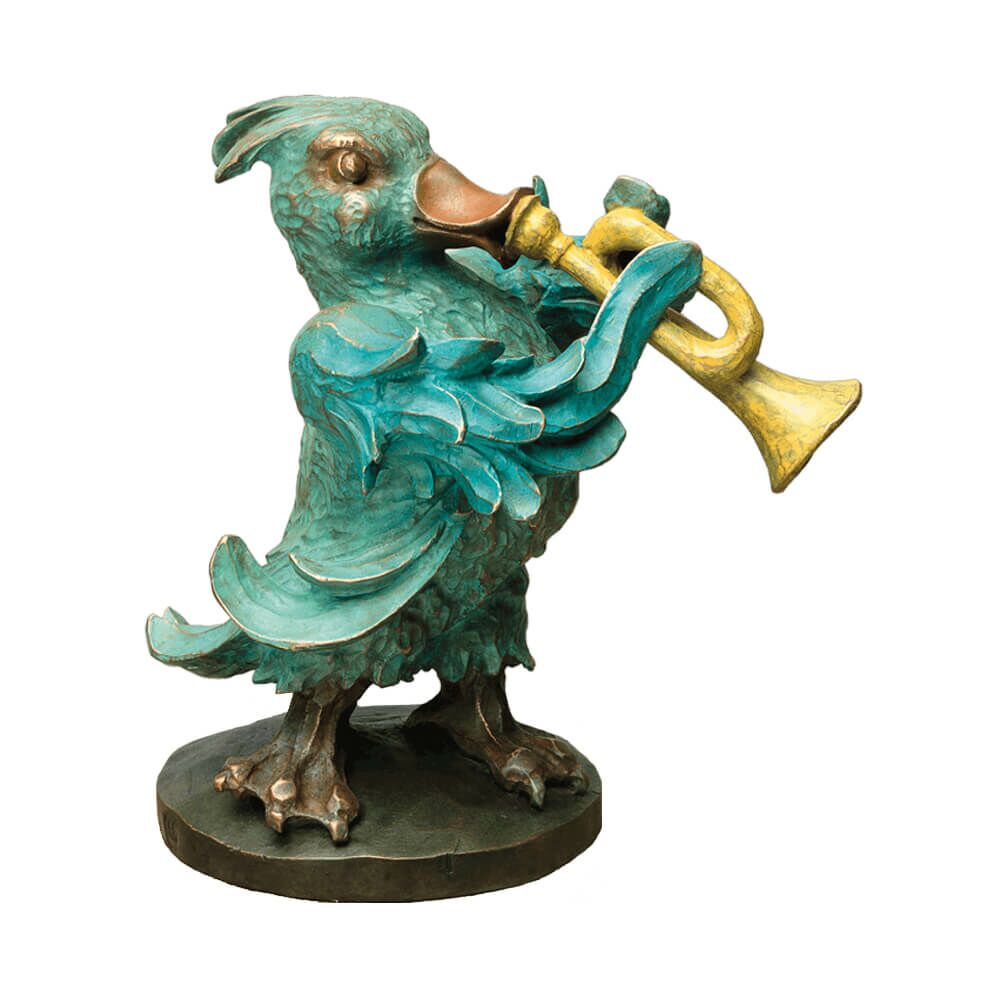  Garten Entenfigur Aus Bronze Mit Trompete - Trompeter