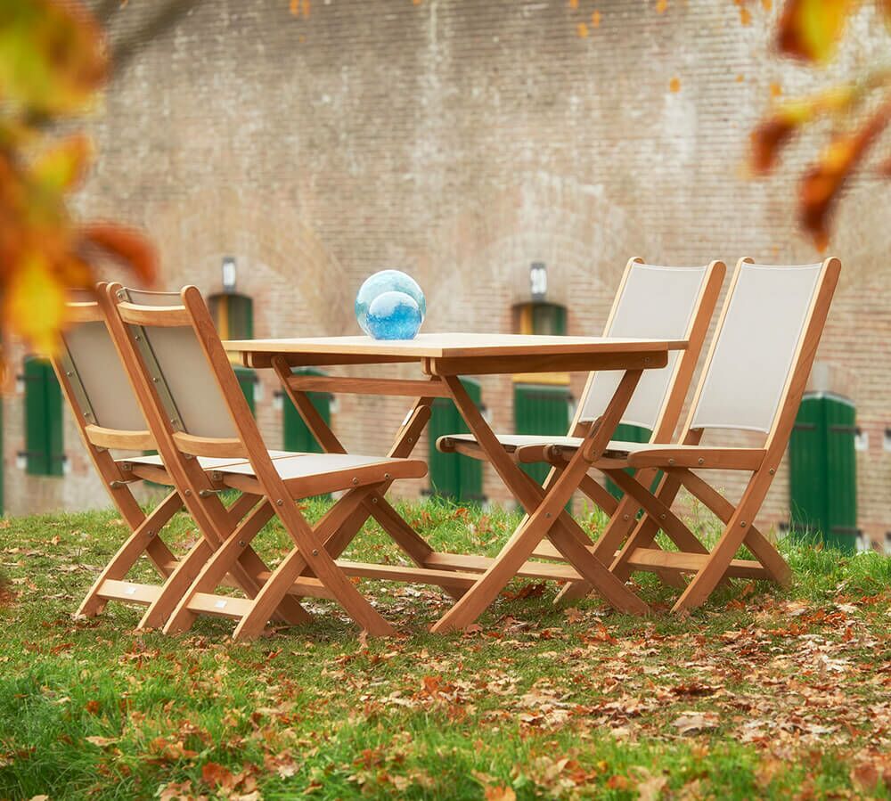  Garten Klappstuhl Ohne Armlehne Aus Teakholz & Kunststoff - Harriett Klappstuhl