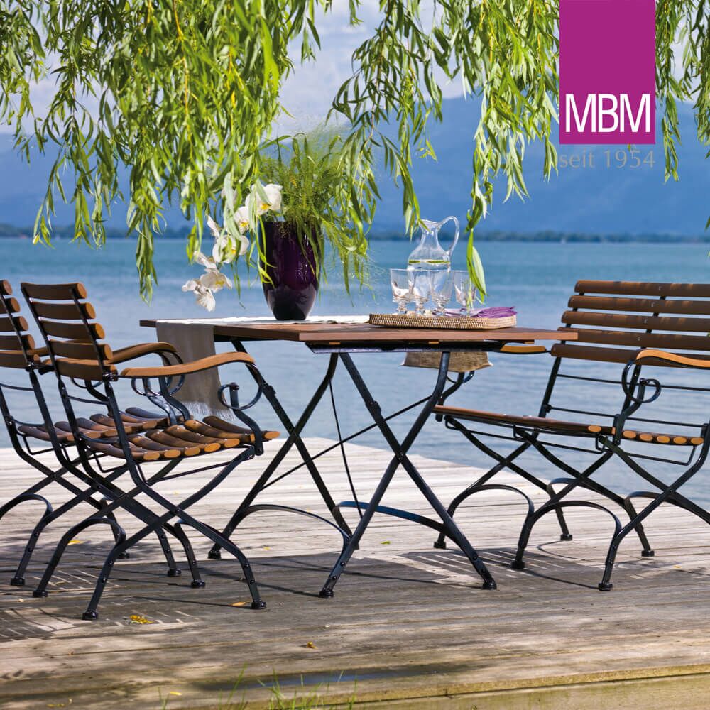  Garten Klapptisch Aus Schmiedeeisen & Resysta - 125x85cm - MBM - Tisch Brazil