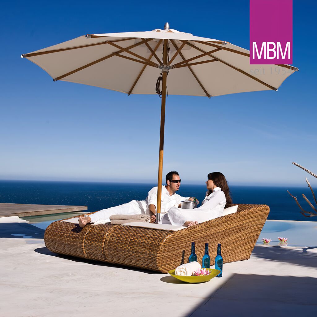  Garten-Konsole Für Relax Lounge - MBM - Geflecht & Alu - Braun - UV-beständig - Madrigal Relax-Lounge Console