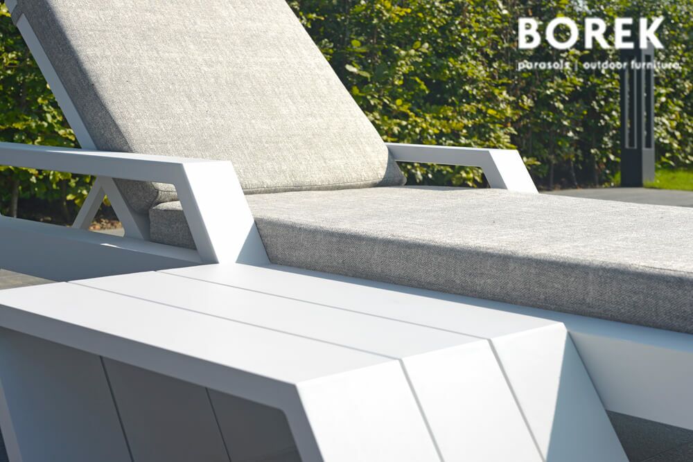  Garten Liegestuhl Von Borek - Aluminium - Weiß - Inkl. Polster Auflage - Viking Sonnenliege
