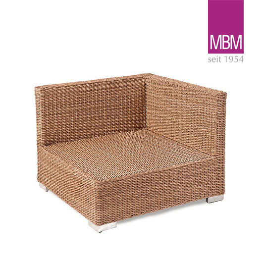  Garten Lounge Ecke Sofa - MBM - Alu & Geflecht - Braun - Quadratisch - Eckmodul Bellini