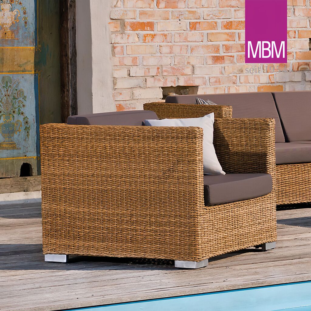  Garten Lounge Sessel - MBM - Geflecht & Alu - Natur - Loungesessel Bellini