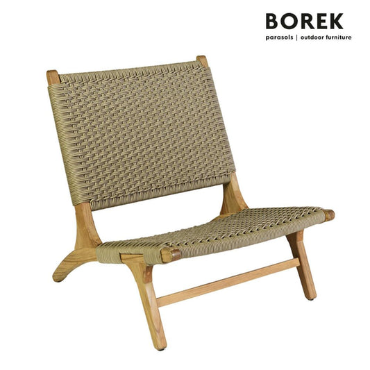  Garten Lounge Stuhl Von Borek - Teakholz - Beige - Verdasio Klubsessel