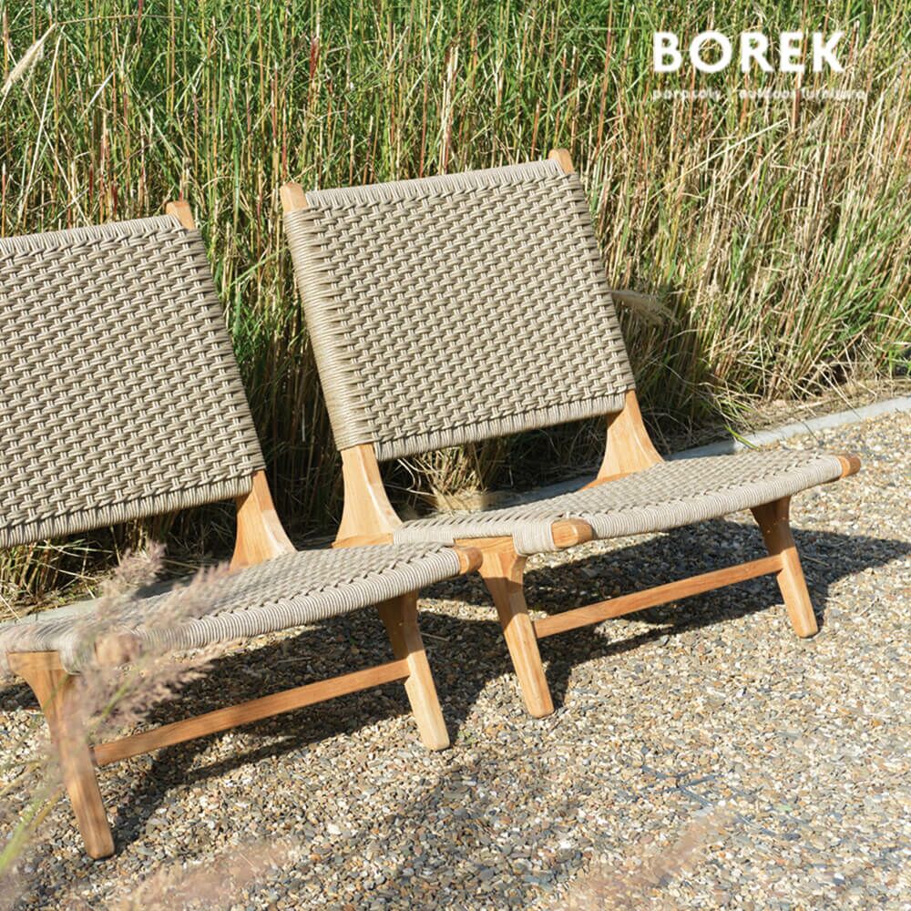  Garten Lounge Stuhl Von Borek - Teakholz - Beige - Verdasio Klubsessel