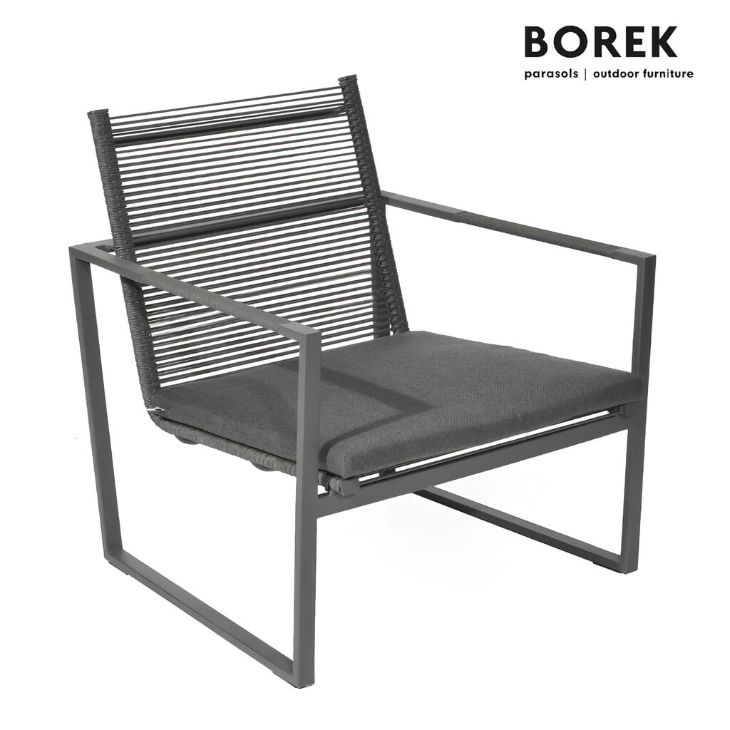  Garten Loungesessel Von Borek - Aluminium - Inkl. Sitzkissen - Grau - Andria Klubsessel