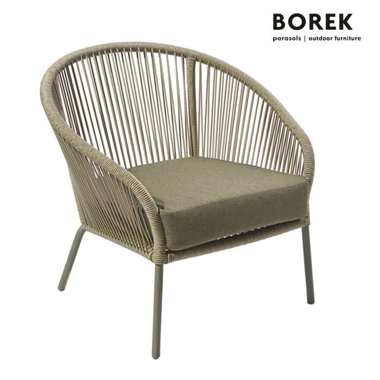  Garten Loungesessel Von Borek - Aluminium - Mit Kissen - Beige & Braun Meliert - Colette Klubsessel