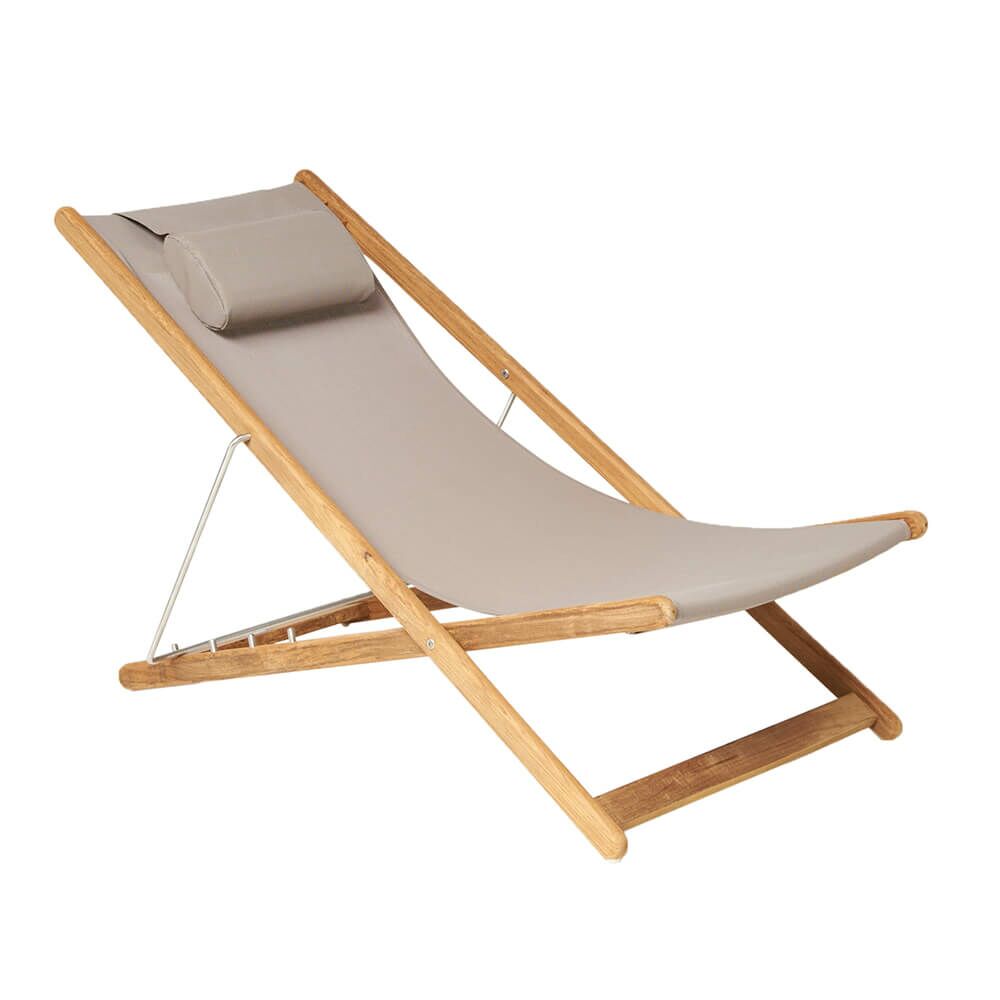  Garten Relax Stuhl Aus Teakholz & Textilene - Modern - Harriett Liegestuhl