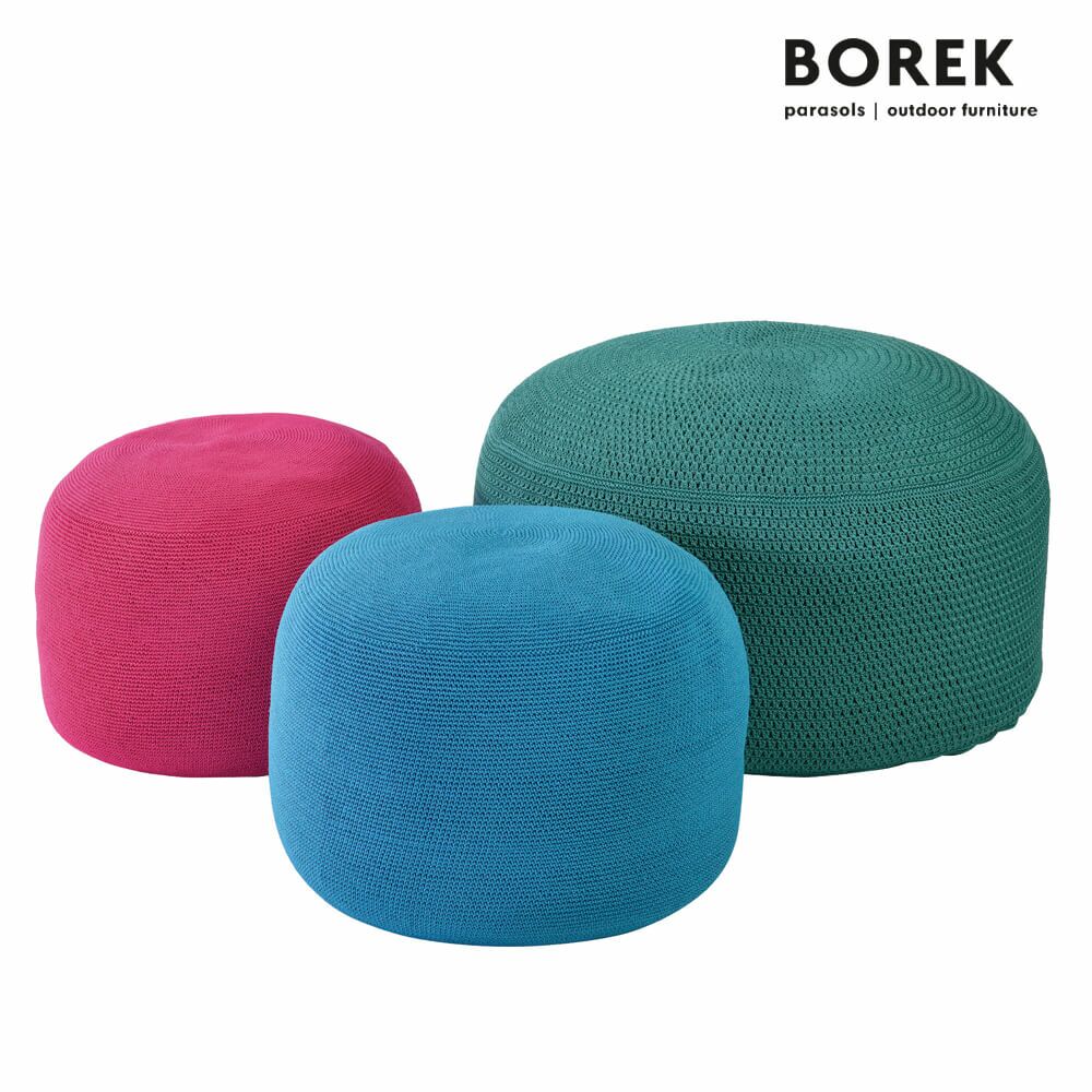  Garten Sitzhocker Aus Ardenza Seil - Borek - Türkis - Crochette Sitzkissen