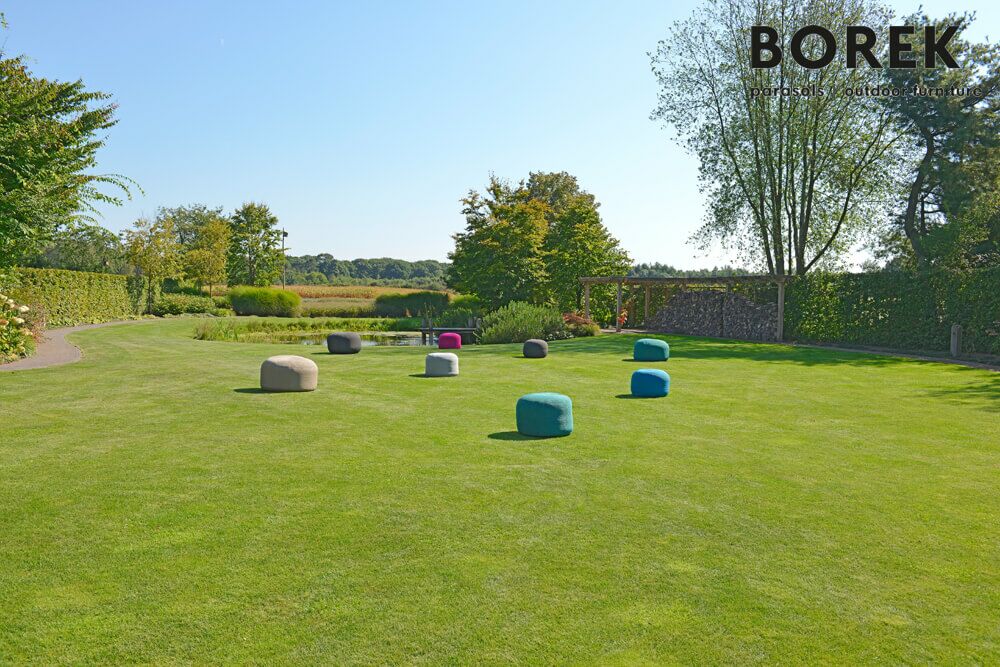  Garten Sitzpuff Von Borek - Hellgrau - Modern - Ardenza Seil - Crochette Sitzkissen
