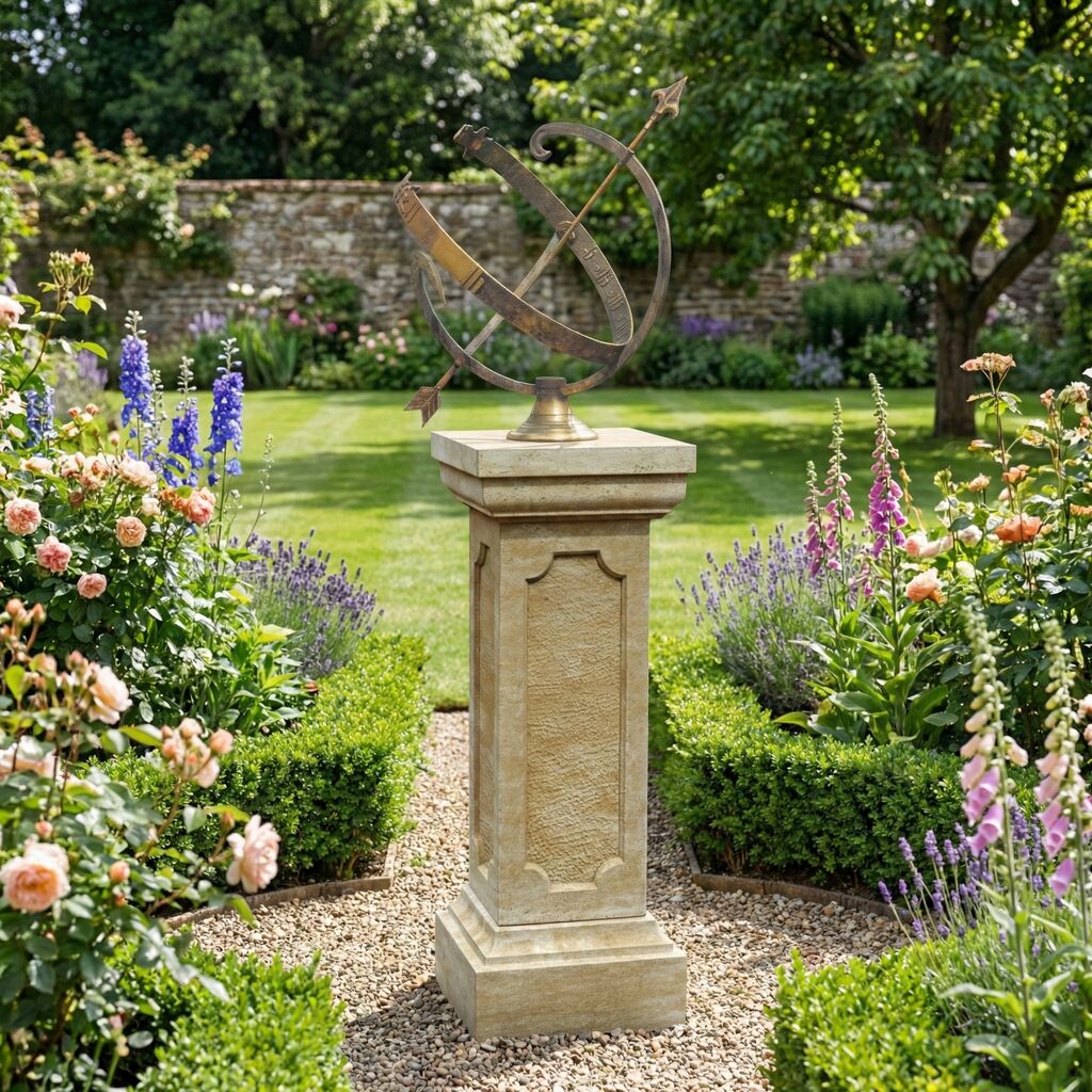  Garten Sonnenuhr & Sandstein Säule - Skaphe