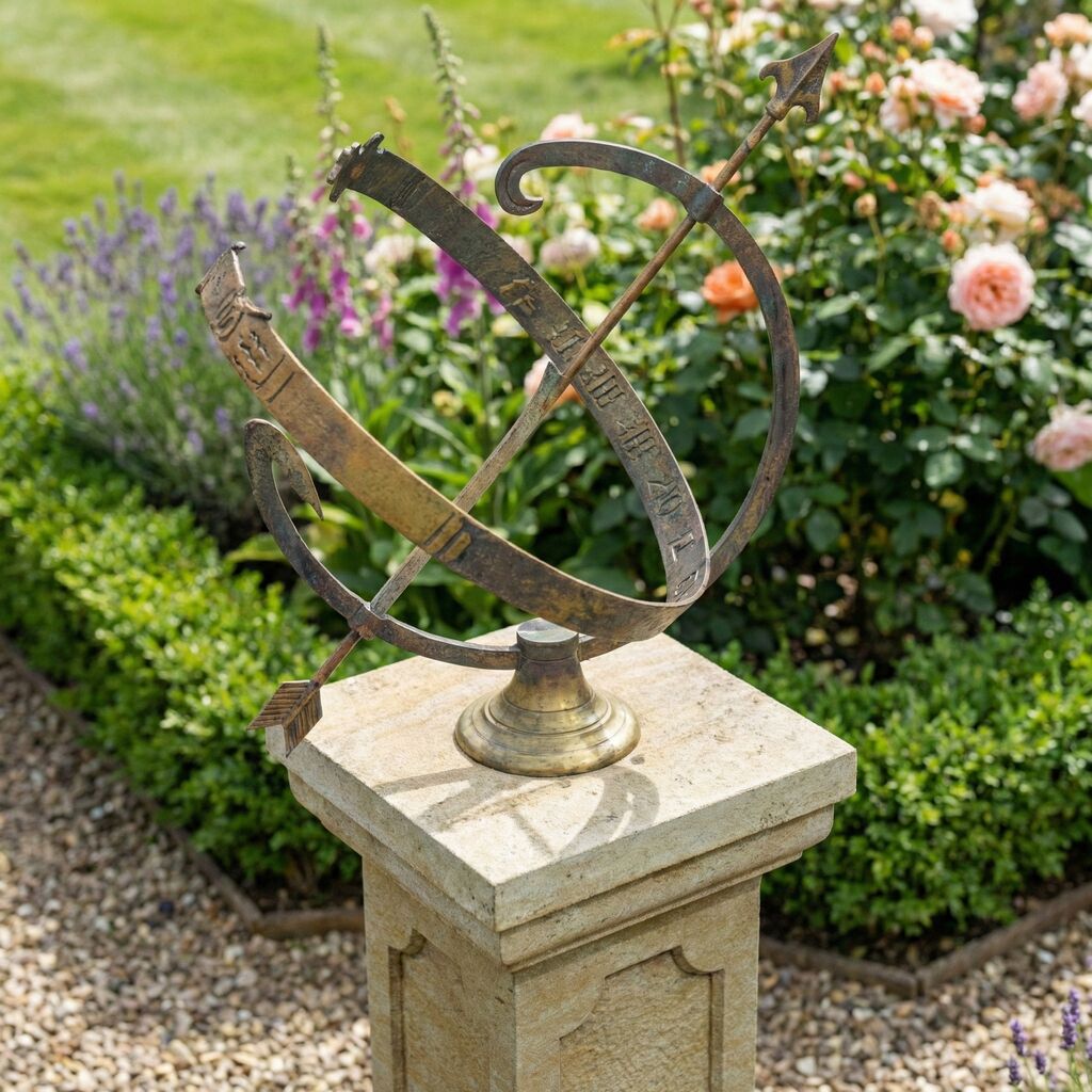  Garten Sonnenuhr & Sandstein Säule - Skaphe